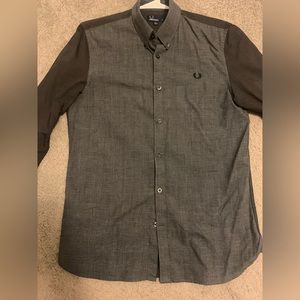 Fred Perry plaid and solid pattern button up